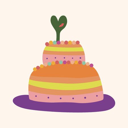 decorating cake theme elements vector