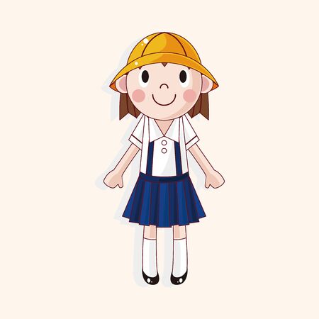 student cartoon theme elementのイラスト素材