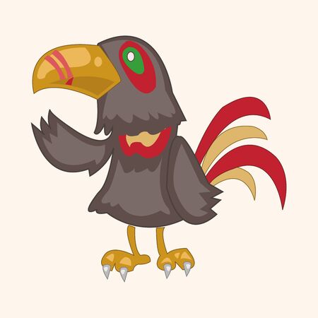 cartoon bird theme elementのイラスト素材