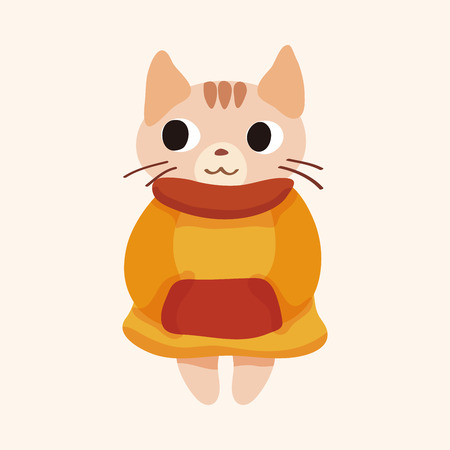 cat theme elementのイラスト素材