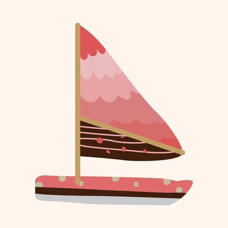 Transportation boat theme elementのイラスト素材