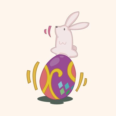 easter rabbit theme elementのイラスト素材