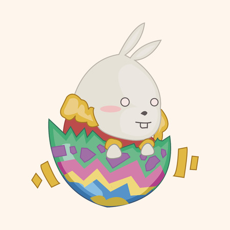 easter rabbit theme elementのイラスト素材