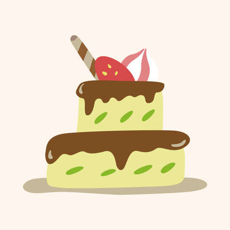 decorating cake theme elementのイラスト素材