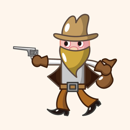 cowboy theme elementのイラスト素材