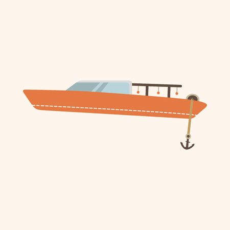Transportation boat theme elementのイラスト素材