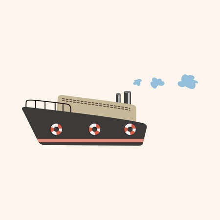 Transportation boat theme elementのイラスト素材