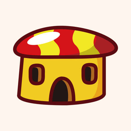 Building house tower theme elementのイラスト素材