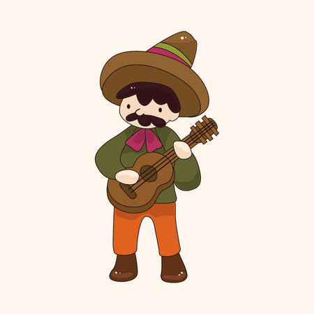 Mexican theme elementのイラスト素材