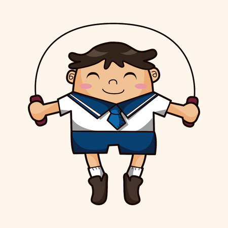 Boy student theme elementのイラスト素材