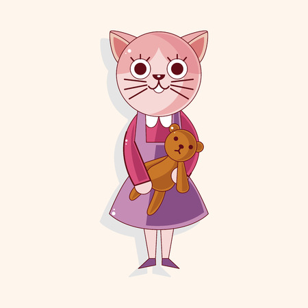 cat cartoon theme elementのイラスト素材