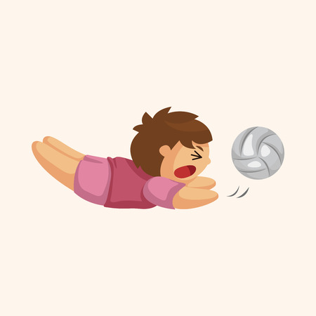 volleyball player theme elementsのイラスト素材