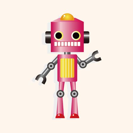 robot cartoon theme elementのイラスト素材