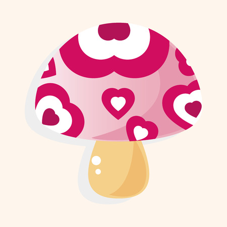 mushroom cartoon theme elementのイラスト素材