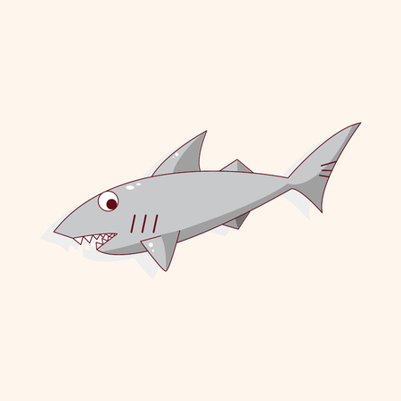 shark cartoon theme elementのイラスト素材