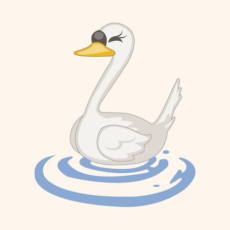 swan cartoon theme elementのイラスト素材