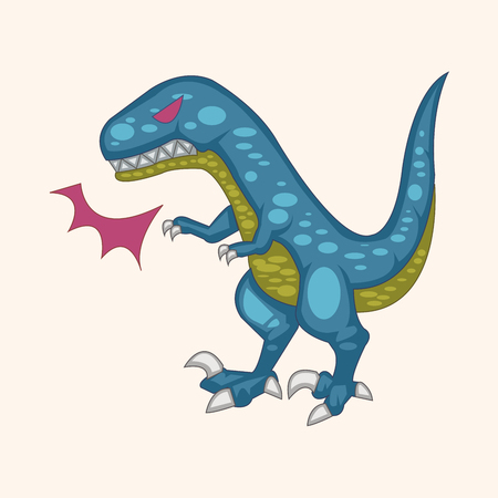 dinosaur cartoon theme elementのイラスト素材