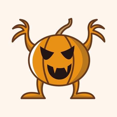 bizarre pumpkin monster theme elementのイラスト素材