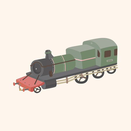 transportation train theme elementのイラスト素材