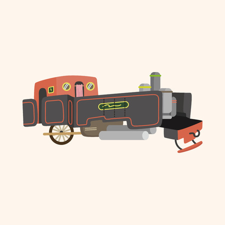 transportation train theme elementのイラスト素材