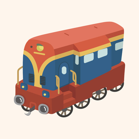 transportation train theme elementのイラスト素材