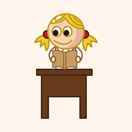 student cartoon theme elementのイラスト素材