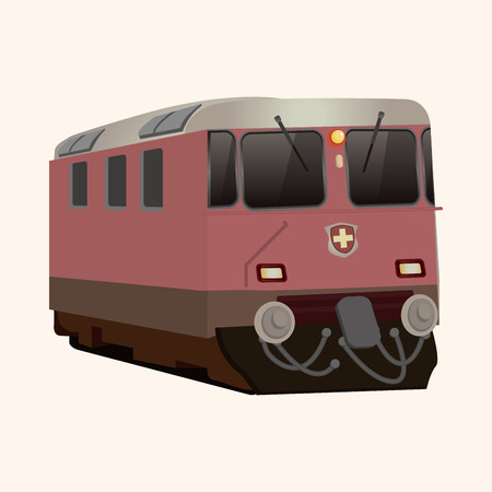 transportation train theme elementのイラスト素材