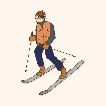 skier theme elementのイラスト素材