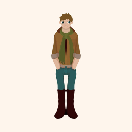 boy man cartoon theme elementsのイラスト素材