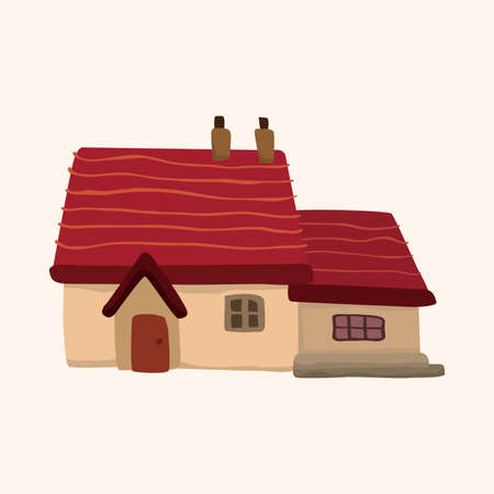 Building house theme elementsのイラスト素材