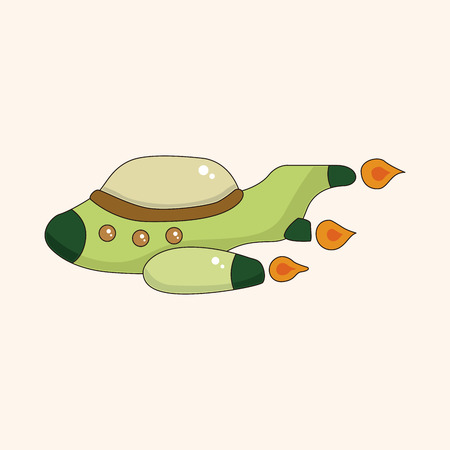 spaceship theme elementのイラスト素材