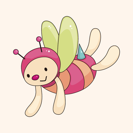 bee cartoon theme elementsのイラスト素材