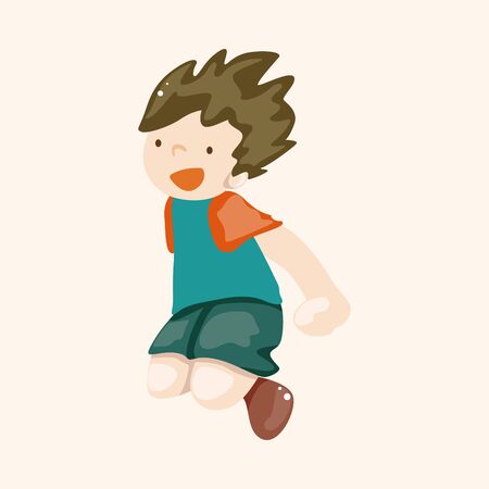 jumping person theme elementsのイラスト素材