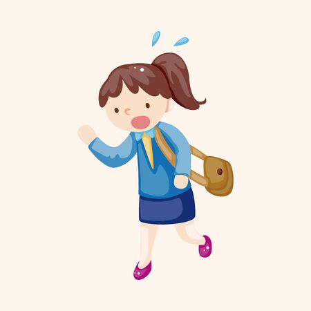 Office worker theme elementsのイラスト素材