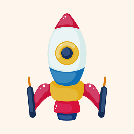 spaceship theme elementsのイラスト素材