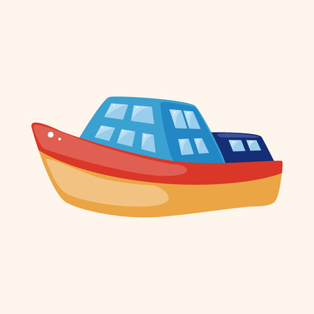 Transportation boat theme elementのイラスト素材