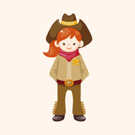 cowboy theme elementsのイラスト素材