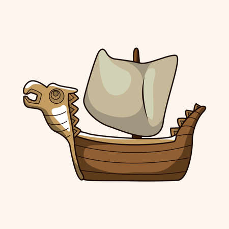 Transportation boat theme elementのイラスト素材