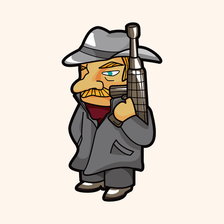 mafia theme elementのイラスト素材