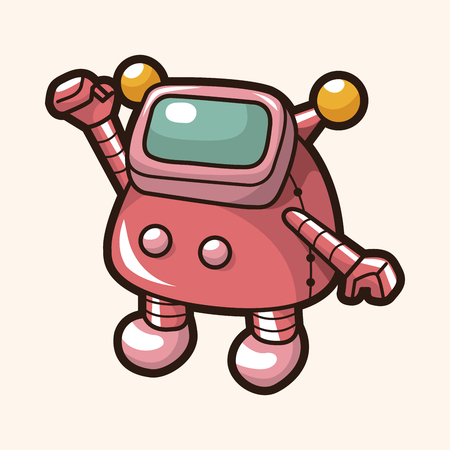 robot theme elementsのイラスト素材