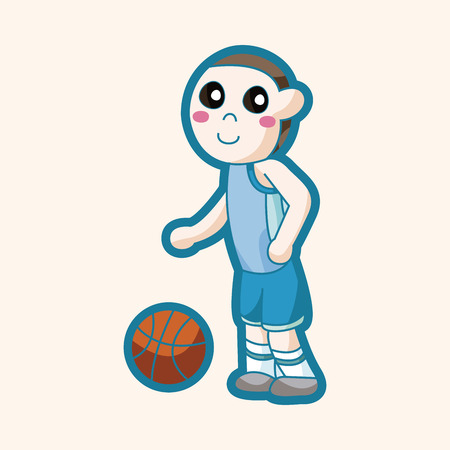 basketball player theme elementのイラスト素材