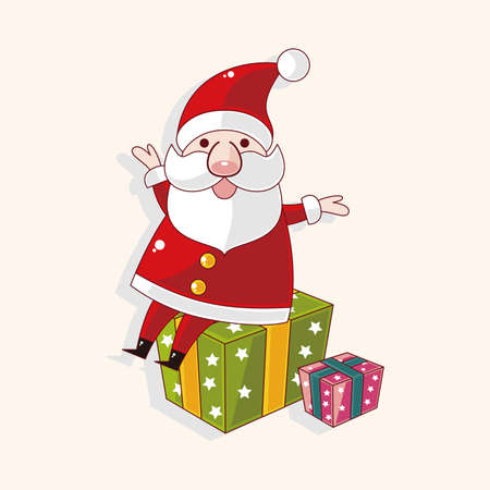 santa claus theme elementsのイラスト素材