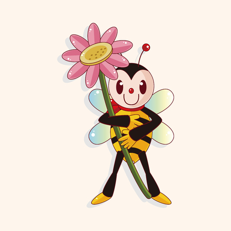 bee cartoon theme elementのイラスト素材