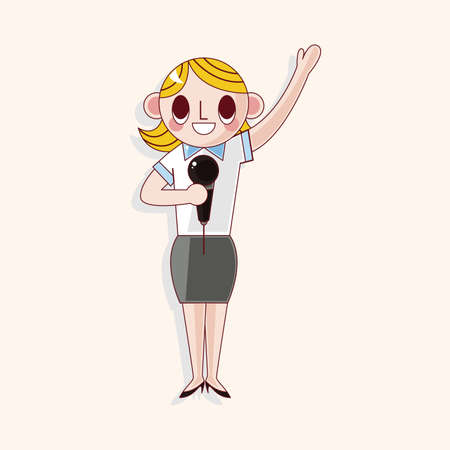 Office worker theme elementのイラスト素材