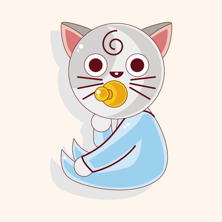 cat cartoon theme elementsのイラスト素材