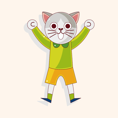 cat cartoon theme elementsのイラスト素材