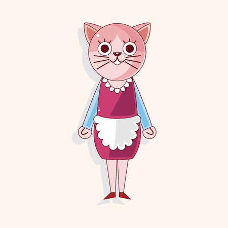 cat cartoon theme elementsのイラスト素材