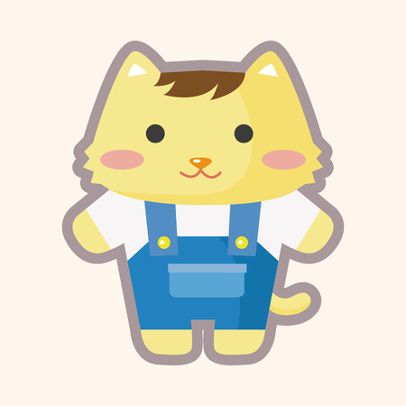 cat cartoon theme elementsのイラスト素材