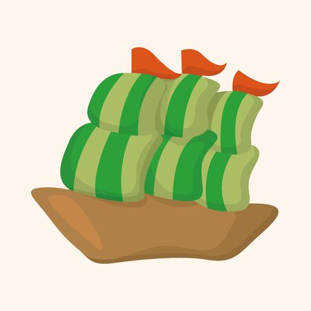 Transportation boat theme elementsのイラスト素材