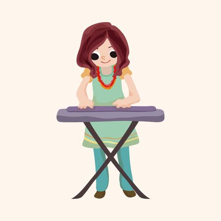 band member keyboard player theme elementsのイラスト素材